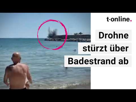 Ukraine: Luftabwehr schießt russischen Drohne über Strand ab