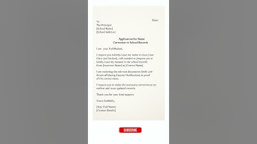 School Name Correction Application Letter Format