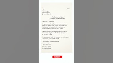 School Name Correction Application Letter Format