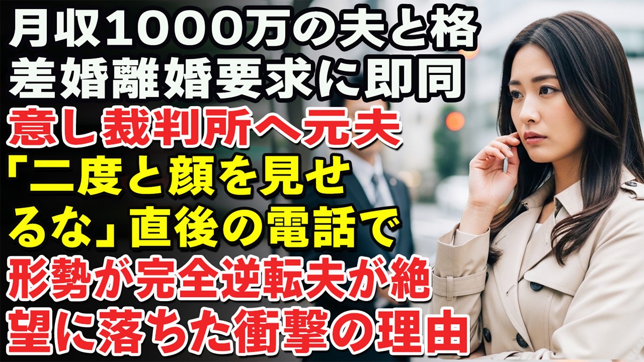 月収1000万円の夫と、私は35万円。昨夜彼から離婚要求、私は即同意。裁判所を出た彼が「もう二度と…」と冷笑。その直後、一本の電話で形勢逆転――