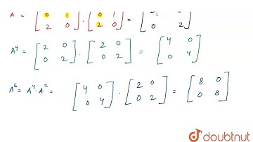 Let A=[(0,1),(2,0)] and (A^(8)+A^(6)+A^(2)+I)V=[(32),(62)] where I is the (2xx2 identity matrix)...