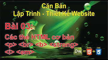 Căn Bản Lập Trình – Thiết Kế Web – Dreamweaver Bài 03: Các thẻ HTML cơ bản P–BR–B–I-EM