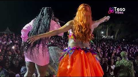 Carol Nantogo and Sheebah Karungi perform Silwana at ‘Neyanziza’ concert