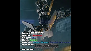 Transformers Profiles // Part 5 // Sideswipe #transformers #edit