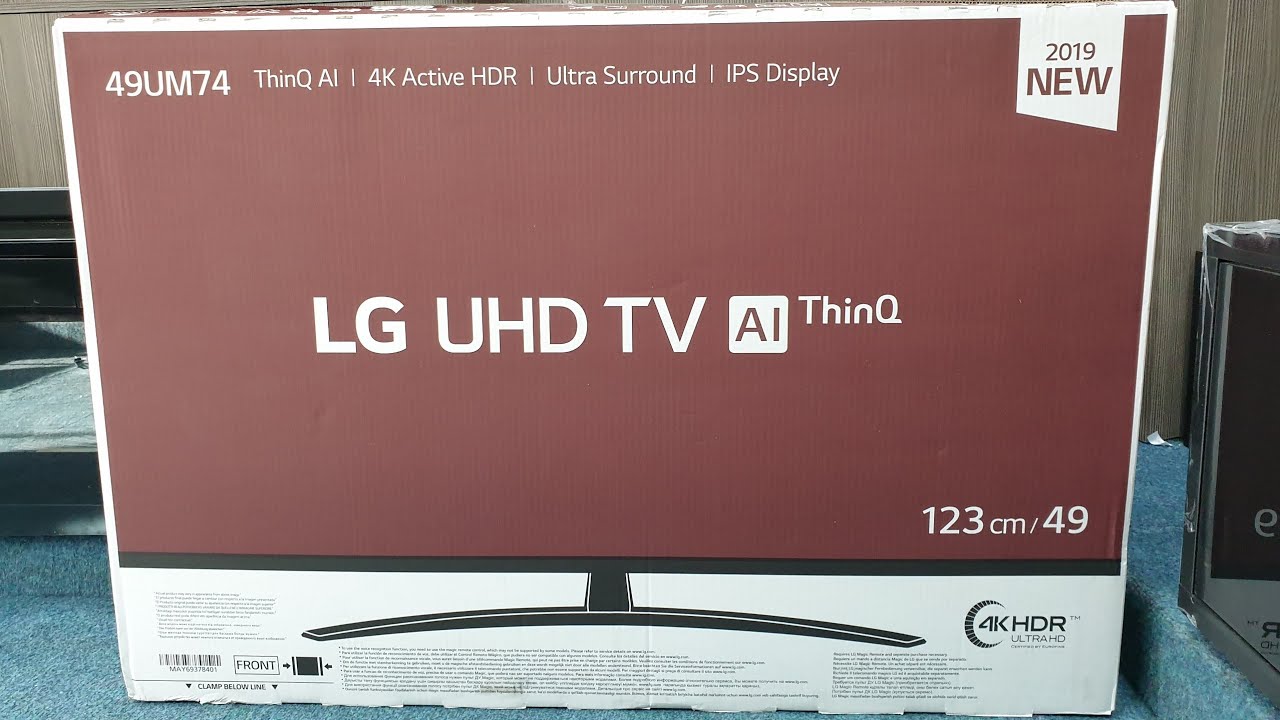 LG 2019 4K HDR 49UM7400 Budget Unboxing, Setup and Retail 4k Demo - YouTube