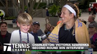 Victoria Azarenka Joined by Son Leo 🫶 | Charleston Second Round