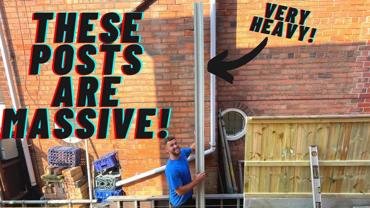 Installing 12ft CONCRETE posts! - YouTube