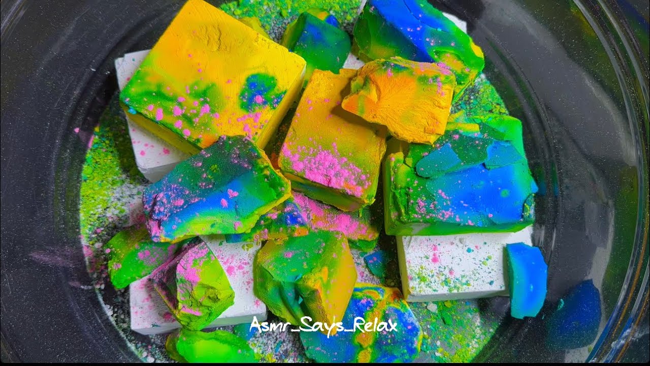 ASMR: Vibrant Dyed BSN Gym Chalk - YouTube