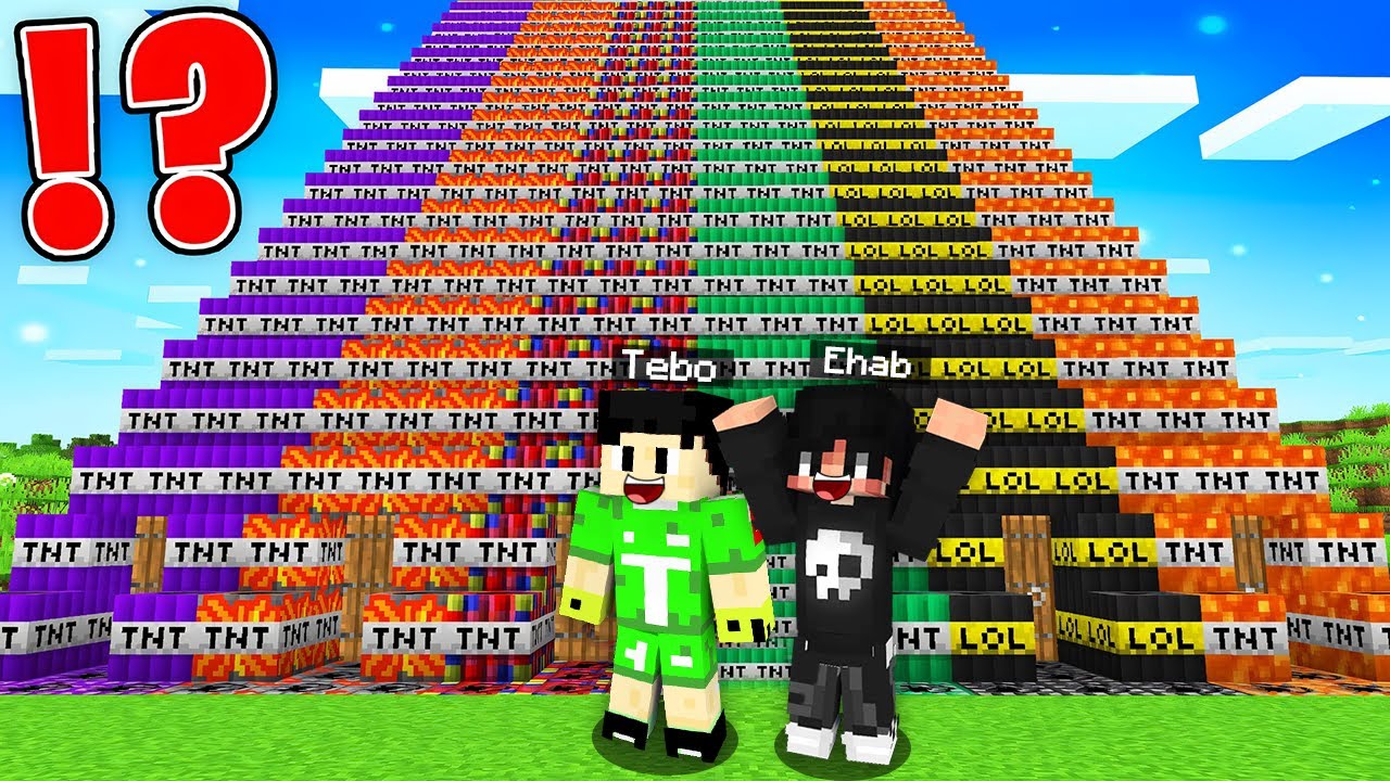 ماين كرافت عشت لمدة 24 ساعة داخل بيوت التي ان تي والحظ اسطوري !!؟