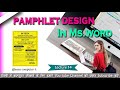 How to make a Education center Pamphlet design in Ms Word | Ms.word hindi Tutorials | Lecture 14