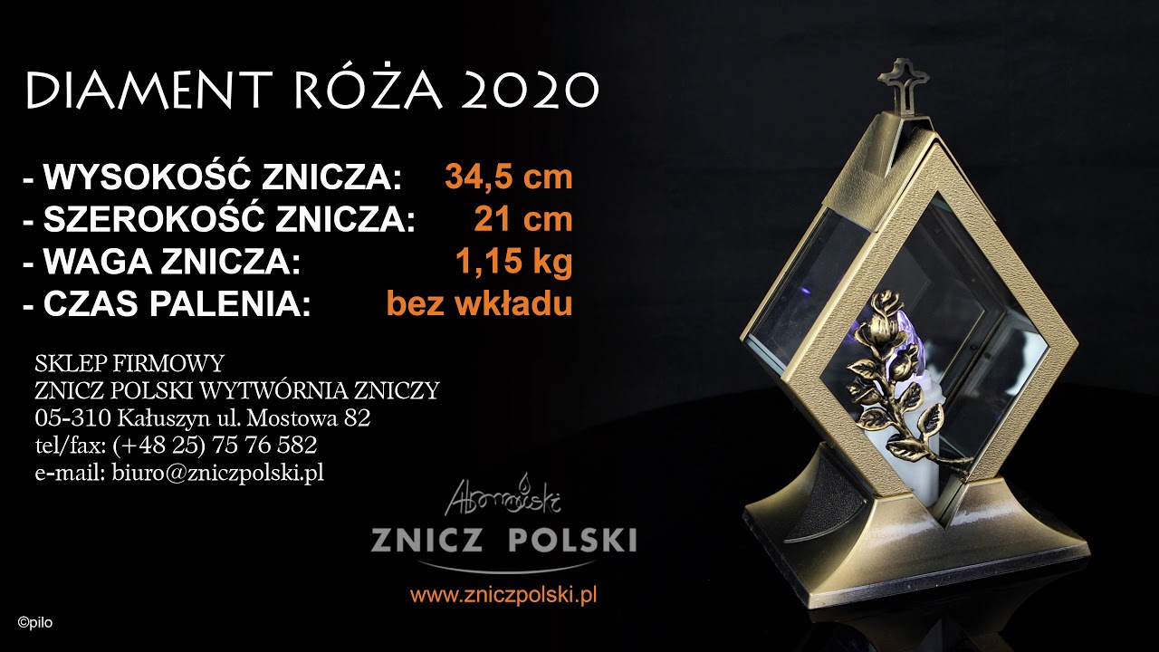 HURTOWNIA ZNICZY DIAMENT RÓŻA Kapliczka szklana znicz lampion Świece ozdobne groby naszych bliskich