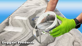 Epoxy Dirty Pour Technique On Formica Countertops Tutorial | DIY Countertop Remodel Ideas