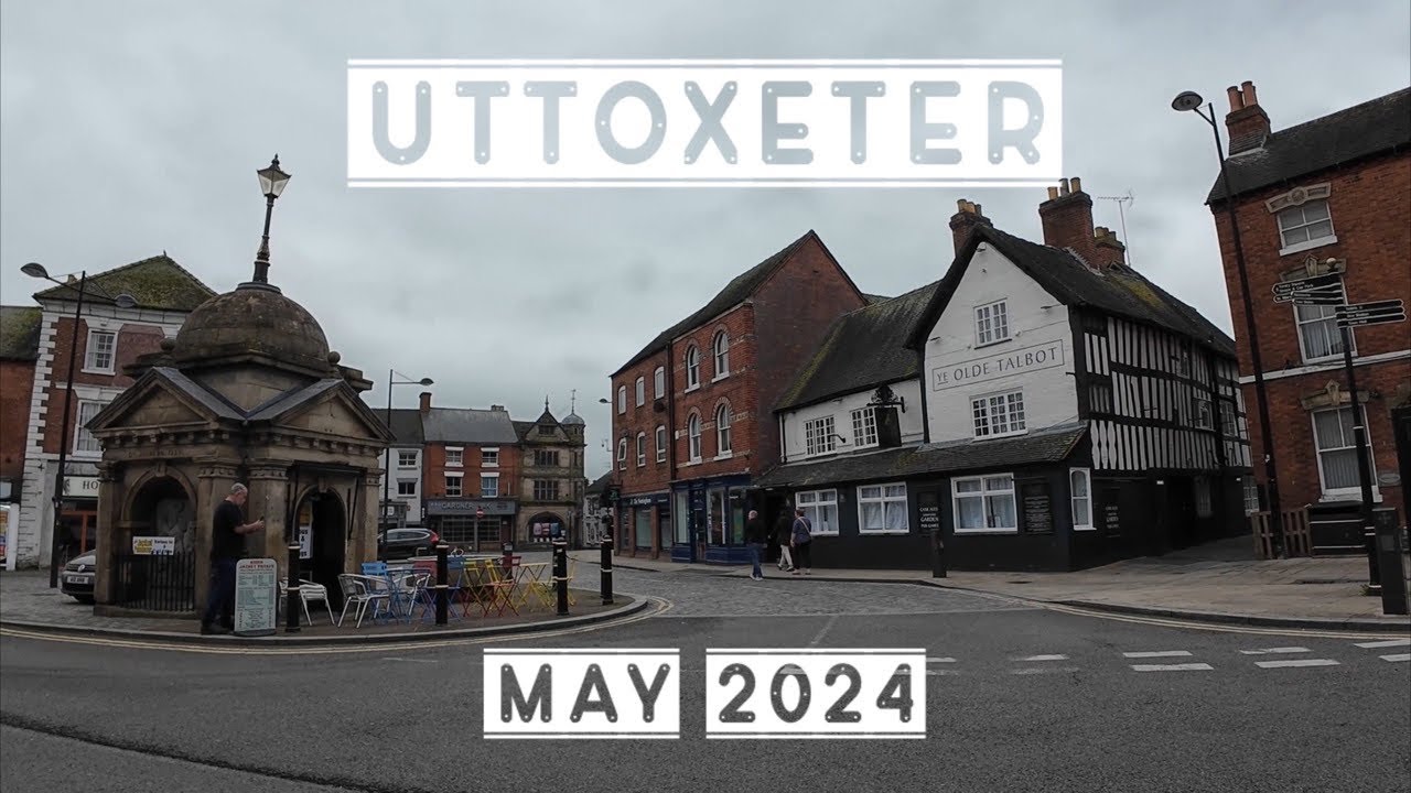 Uttoxeter Town Centre High Street Walk - May 2024 - Staffordshire, England UK