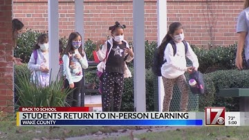 Students return to in-person learning for first time in months in Wake County