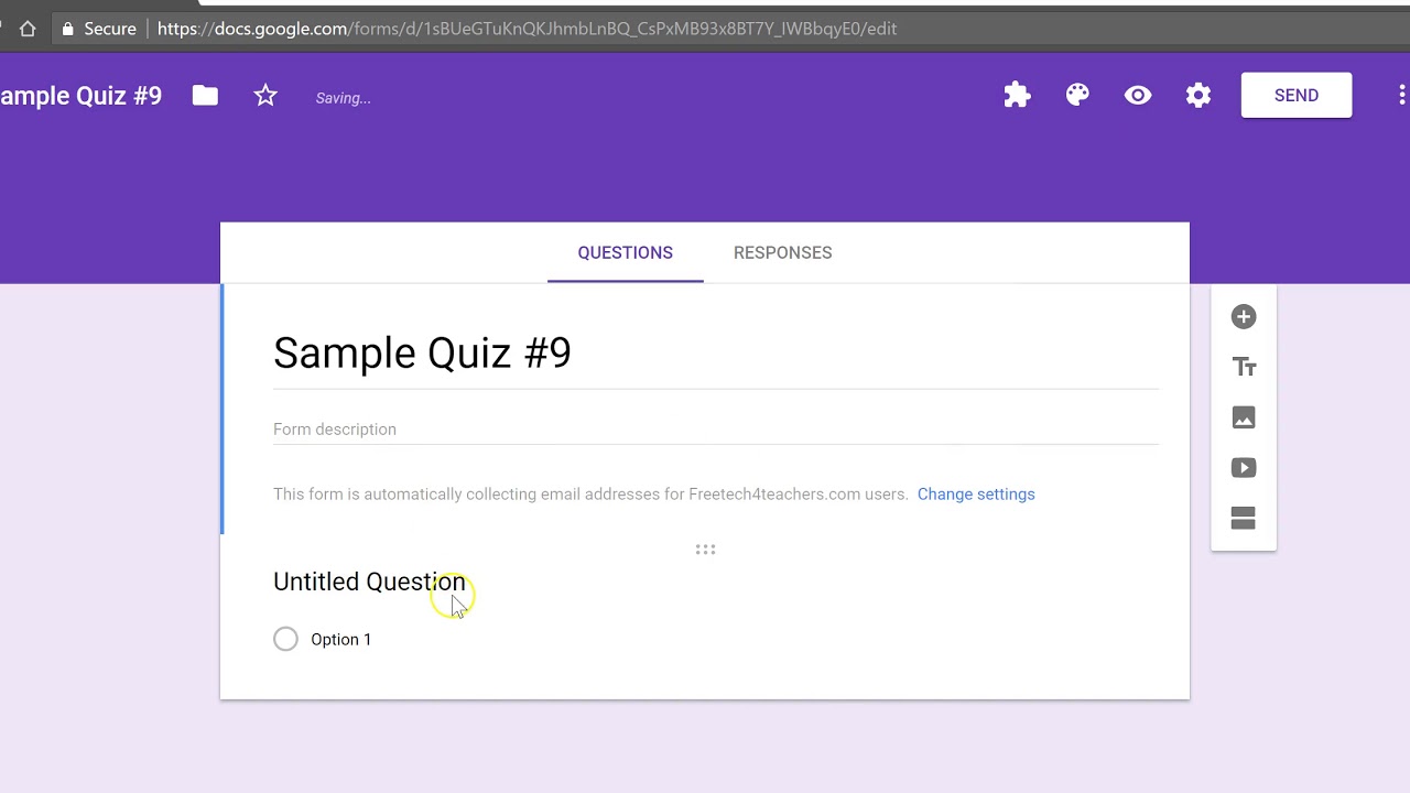 The Basics of Creating a Quiz in Google Forms - YouTube