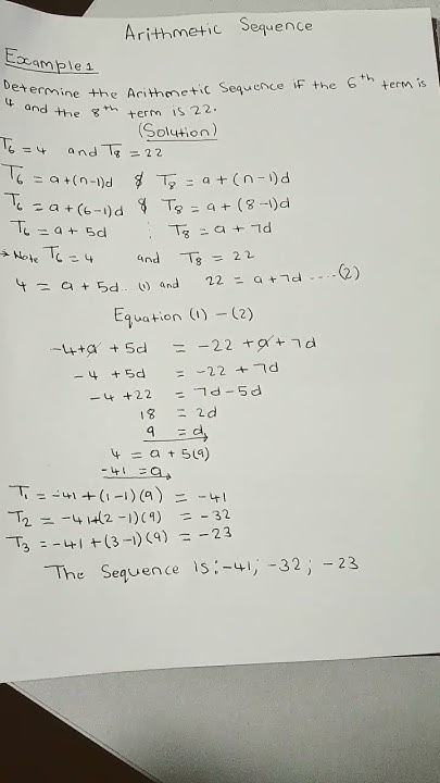 Arithmetic sequence example. - YouTube