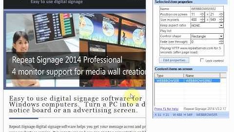 Repeat Signage Controls - Webbrowser control