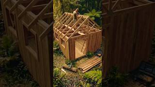 Jungle Survival Shelter Build | From Rotten Wood Hut to Modern Natural Shelter #tree #house
