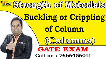 Buckling or Crippling of Column (GATE) | Columns | Strength of Materials #gateexam #education #2025