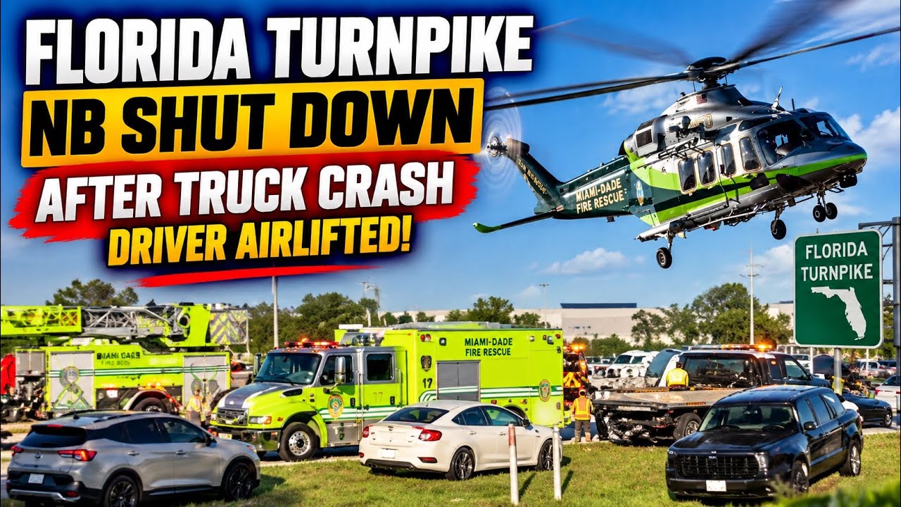 Florida Turnpike NB Shut Down After Truck Crash: Driver Airlifted ...