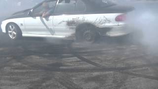 Sloth Burnout Car Smashing More Tyres At Mafias Bucks Show