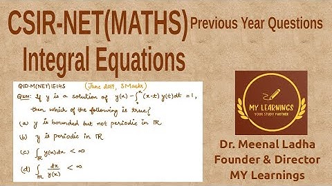 Volterra Integral Equation(Convolution Kernel) Question UGC NET (Q.ID.M(NET)IE14S)