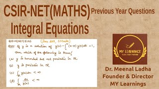 Volterra Integral Equation(Convolution Kernel) Question UGC NET (Q.ID.M(NET)IE14S)