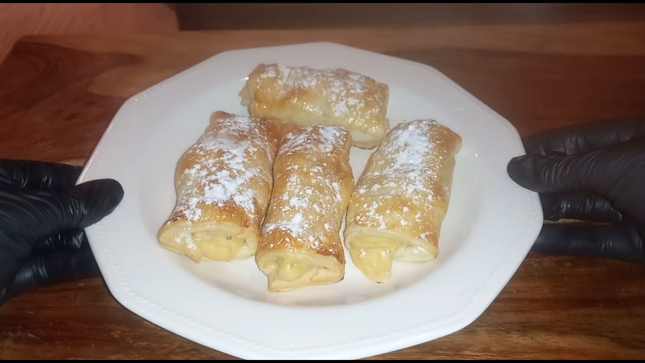 NAPOLITANAS DE HOJALDRE CON CREMA | Fáciles y espectaculares| Cómo hacer crema pastelera #reposteria
