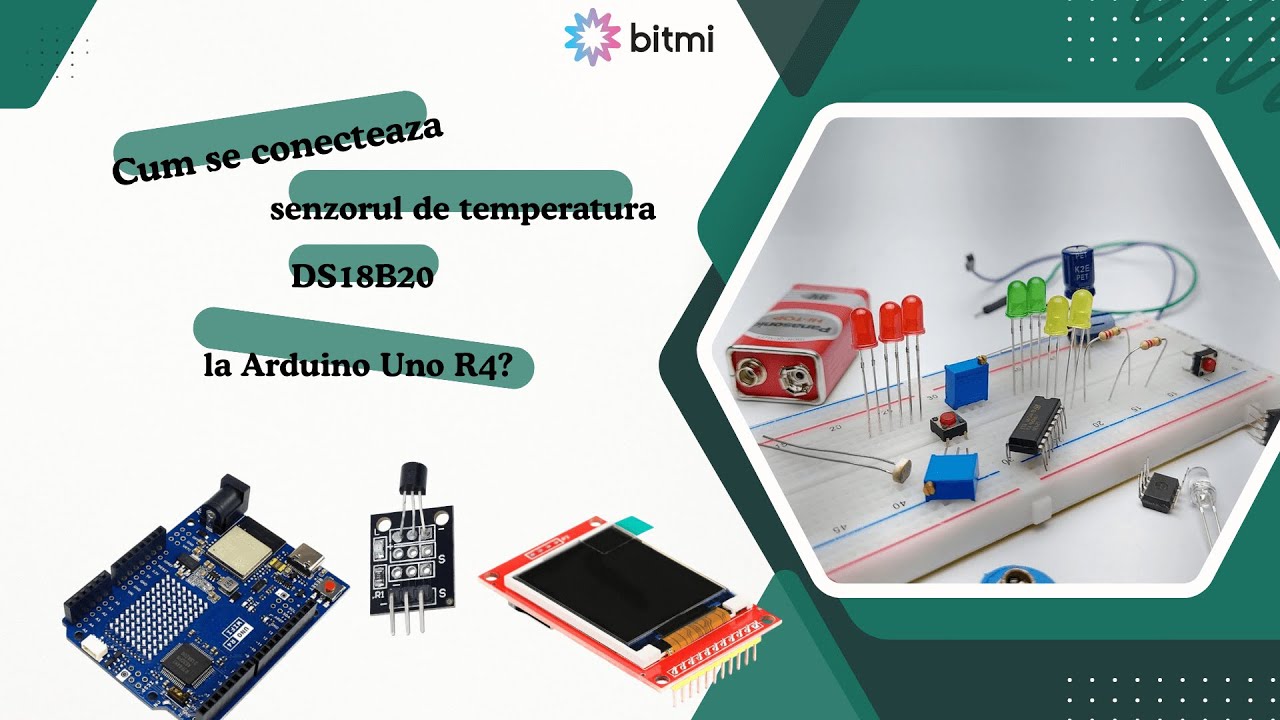 Cum se conecteaza senzorul de temperatura DS18B20 la Arduino Uno