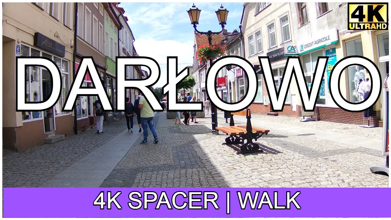 Darłowo - Poland, walking in Darłowo | 4K