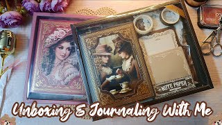 ASMR Unboxing Victorian-style Journal Kit and Journaling with me ✨ #scrapbooking #vintage journal
