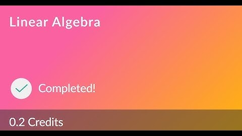 Linear Algebra assessment (0.2 Credits) || Fresco Play