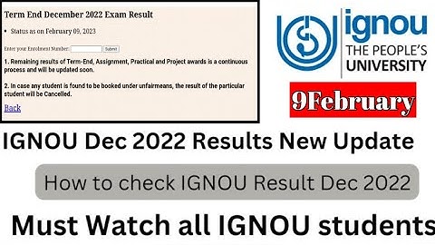{Good New } IGNOU Dec 2022 Results Big Updated || How to Check IGNOU Dec 2022 result
