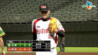 20140624-2 爆米花 合庫vs威達 5上 威達投手江忠城用三振化解危機