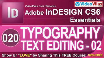 Adobe InDesign CS6 Tutorials (Telugu) - 20 - Text Editing (Typography) Part 02