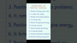 10 Lines on Importance of Positive Thinking | Essay