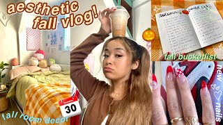 FALL DAY IN MY LIFE | decorating my room, new nails, pumpkin spice drinks, my bucketlist + more!! 🍂