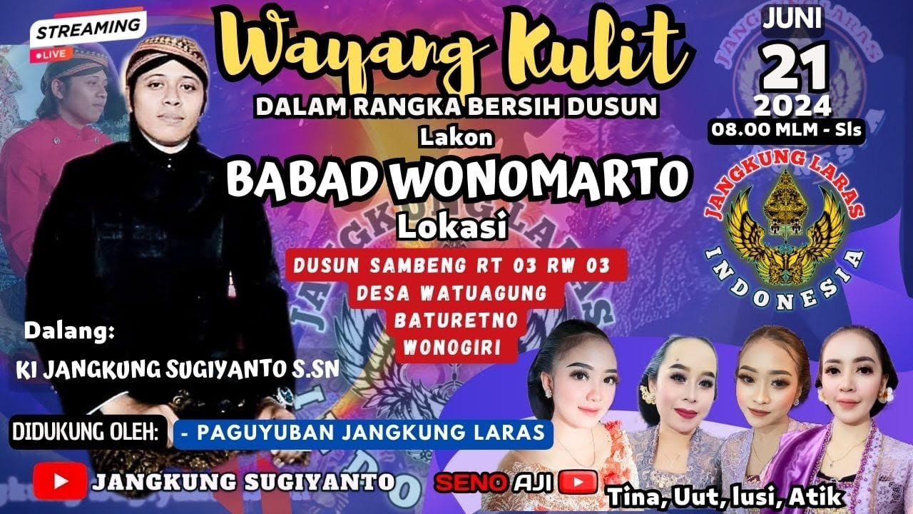 🔴Live Wayang Ki Jangkung Sugiyanto - Lakon BABAD WONOMARTO