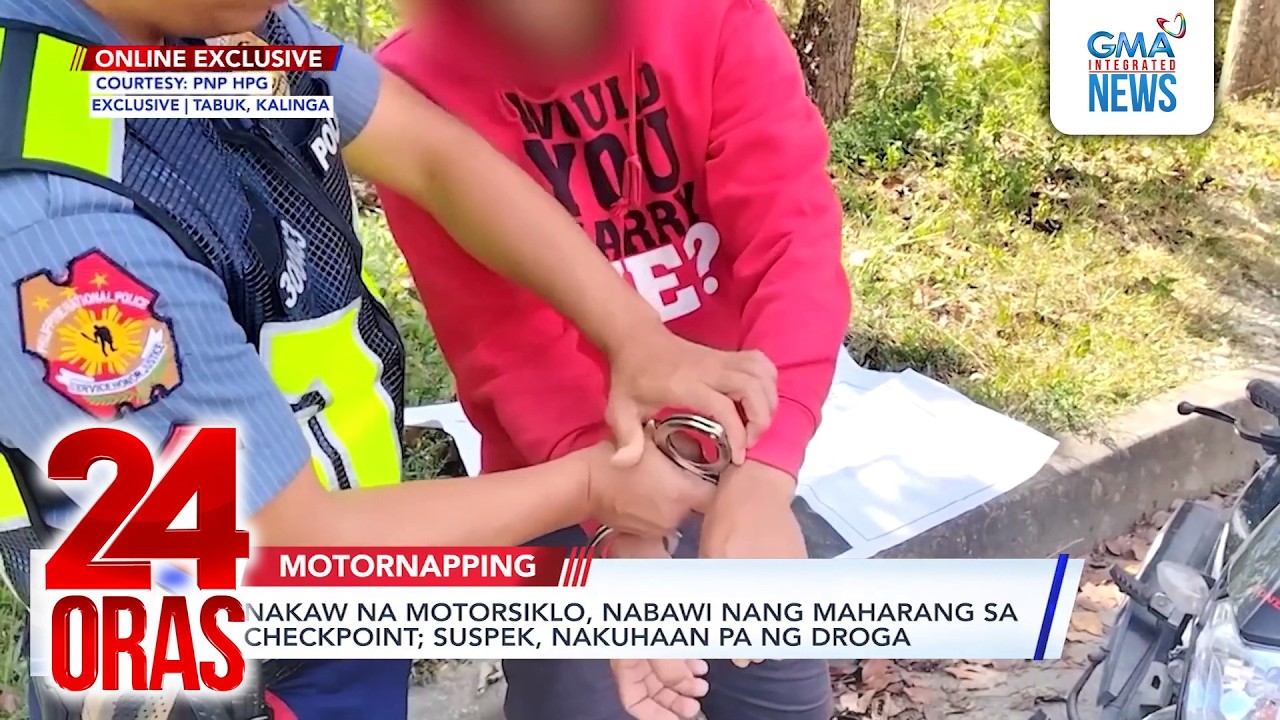 Nakaw na motorsiklo, nabawi nang maharang sa checkpoint; suspek, nakuhaan pa ng droga | 24 Oras