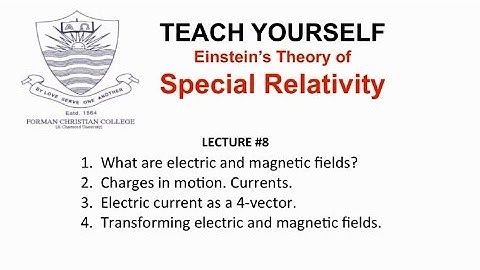 Lecture 8: Relativity and Electromagnetism (Special Relativity - Urdu) | Pervez Hoodbhoy