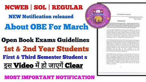 Guidelines for Open book exams March 2021 for DU Regular/SOL/NCWEB | College Updates