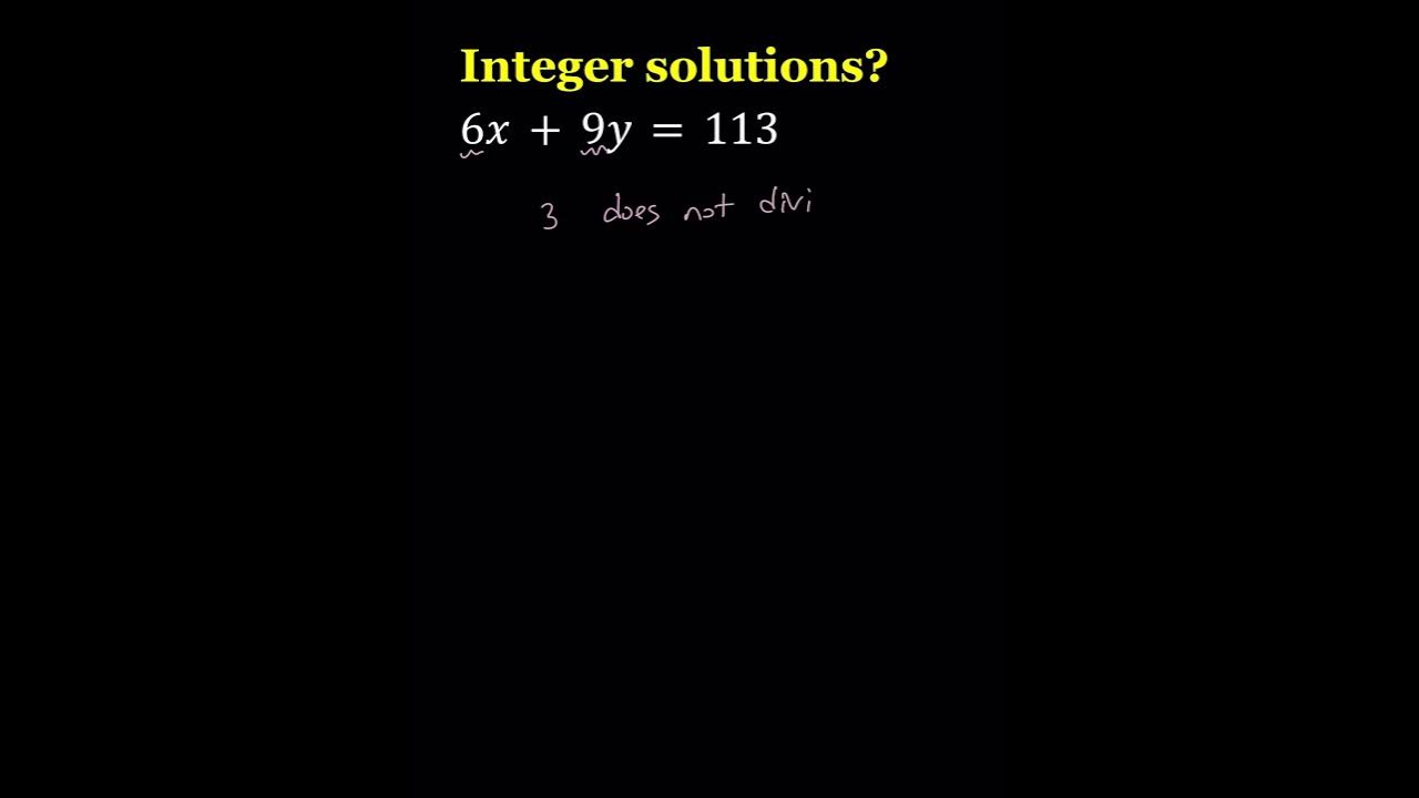 A linear diophantine equation youtube