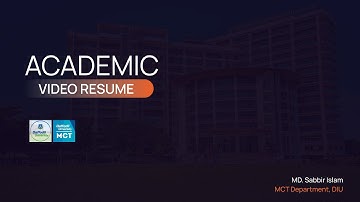 ACADEMIC VIDEO RESUME