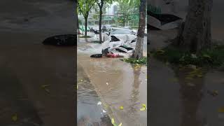 I hit the fire hydrant and the car was flooded #shorts #car