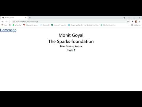 Basic banking System #GRIPJULY2021 / #Task-1/ #The Sparks Foundation/ Web Development Intern/