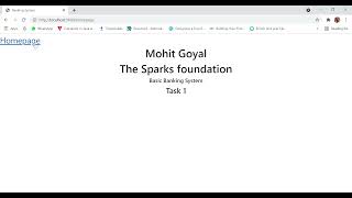 Basic banking System #GRIPJULY2021 / #Task-1/ #The Sparks Foundation/ Web Development Intern/