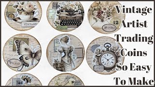 VINTAGE ARTIST TRADING COINS SO EASY TO MAKE