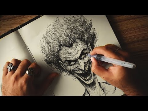 How to Color Scanned Drawings in Photoshop - The Joker Drawing