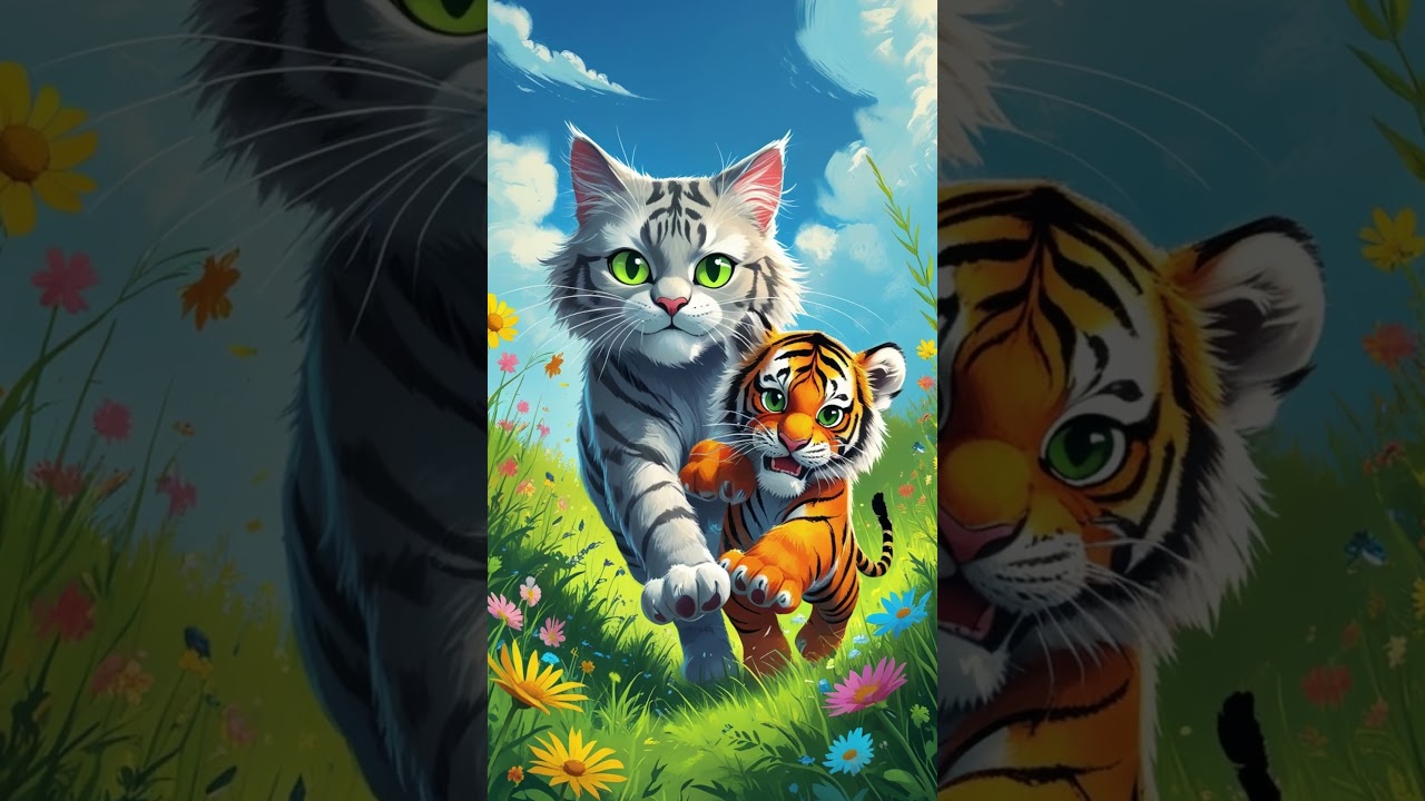 Cat Runs🐱 Away with a Tiger Cub! 🐯