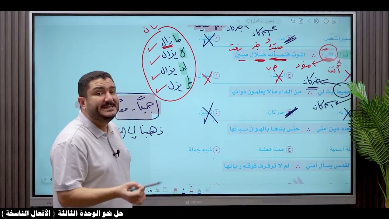 حل نحو الوحدة الثالثة رقم2 { الأفعال الناسخة } الصف الثالث الثانوي